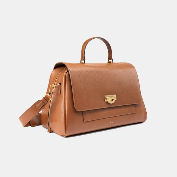 Palermo Italian Leather Weekender in Acorn