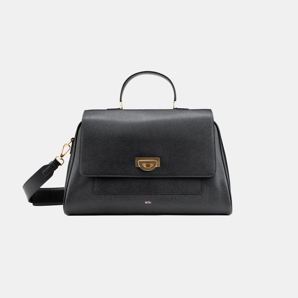 Palermo Italian Leather Weekender in Black