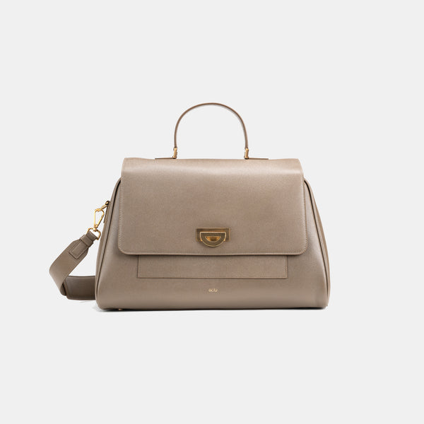 Palermo Italian Leather Weekender in Taupe