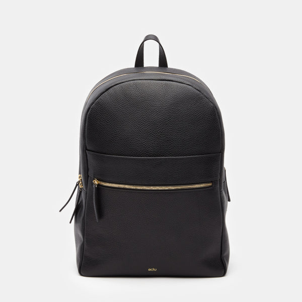 ectu.black.italian.leather.travel.back.pack.gold.zipper