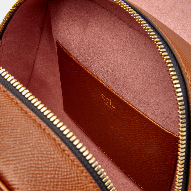 Mini Palermo Italian Leather Crossbody In Acorn