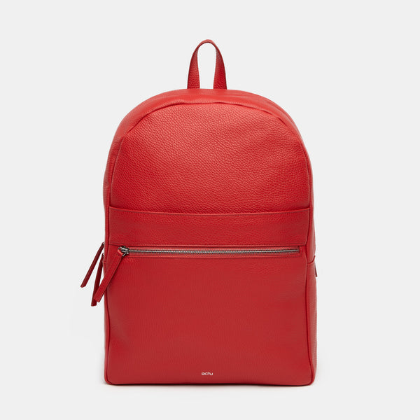 Brooklyn Italian Leather Backpack in Cranberry