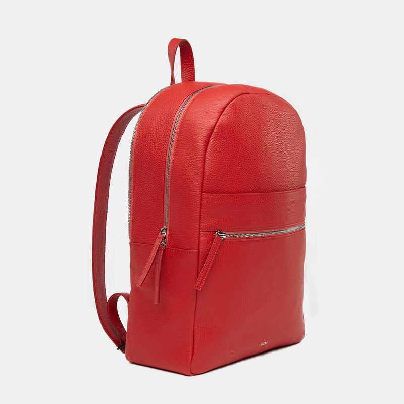 Brooklyn Italian Leather Backpack in Cranberry – ectu